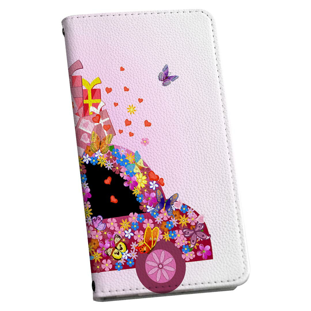 Galaxy A20 SCV46 ギャラクシーA20 専用 ケース カバー 手帳型 マグネット式 ピタッと閉まる レザーケース sc02k カード収納 ポケット igcase 006693 花 車 プレゼント