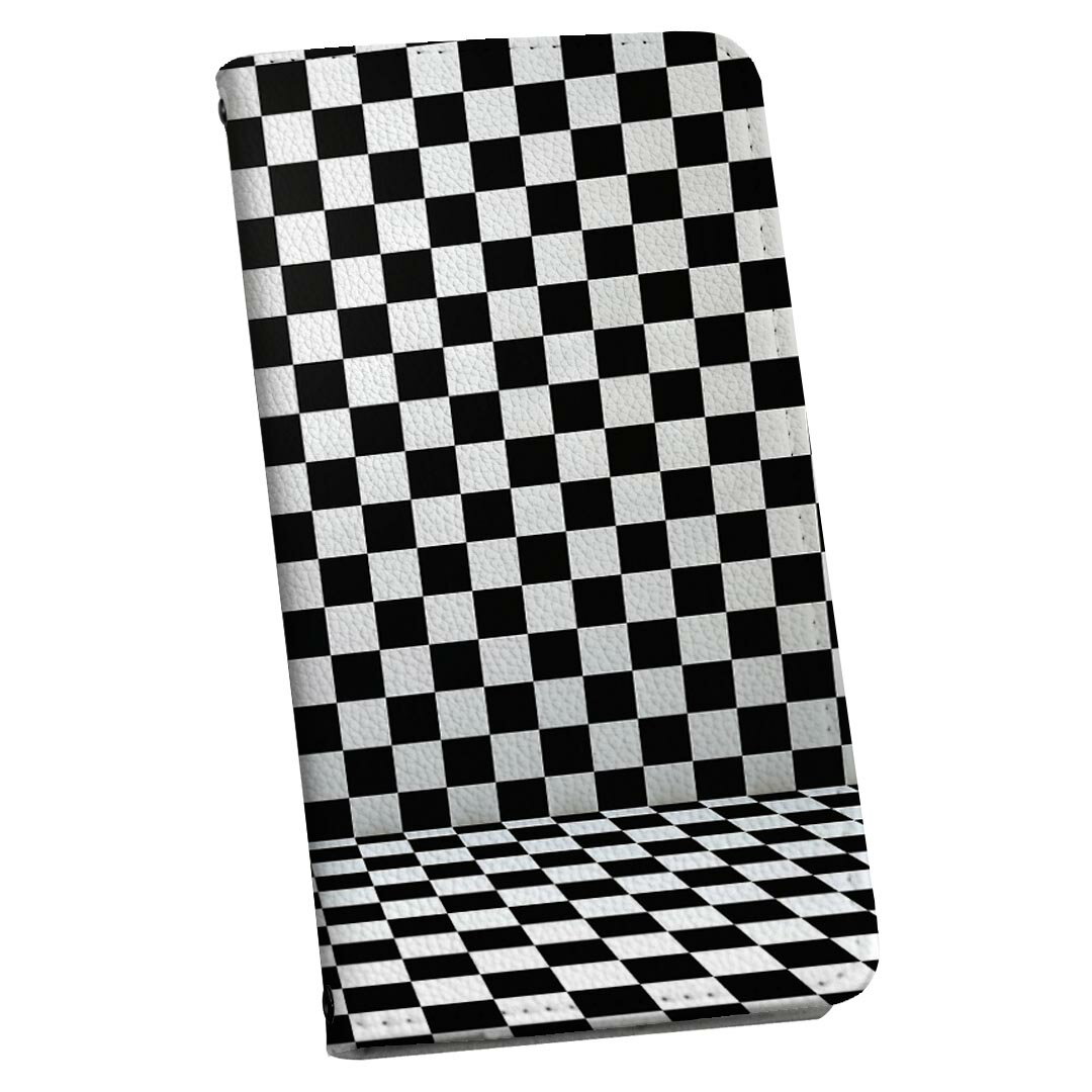 Xperia 10 VI 用 SO-52E / SOG14 / A402SO / 共通対応 手帳型 so52e ケース カバー ストラップ付き ショルダー スマホ 落下防止 手帳型 マグネット式 ピタッと閉まる スマホカバー 肩掛け 斜めかけ 006867 市松模様　チェック