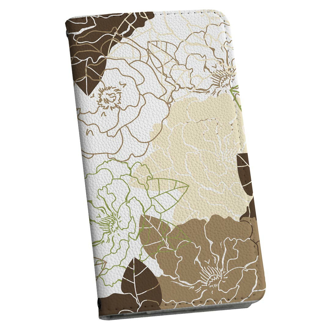 AQUOS sense7 SH-53C SHG10 用 共通対応 ケース カバー 手帳 sh53c ストラップ付き ケース ショルダー スマホ 落下防止 手帳型 マグネット式 ピタッと閉まる スマホカバー 肩掛け 斜めかけ 007020 花　　模様