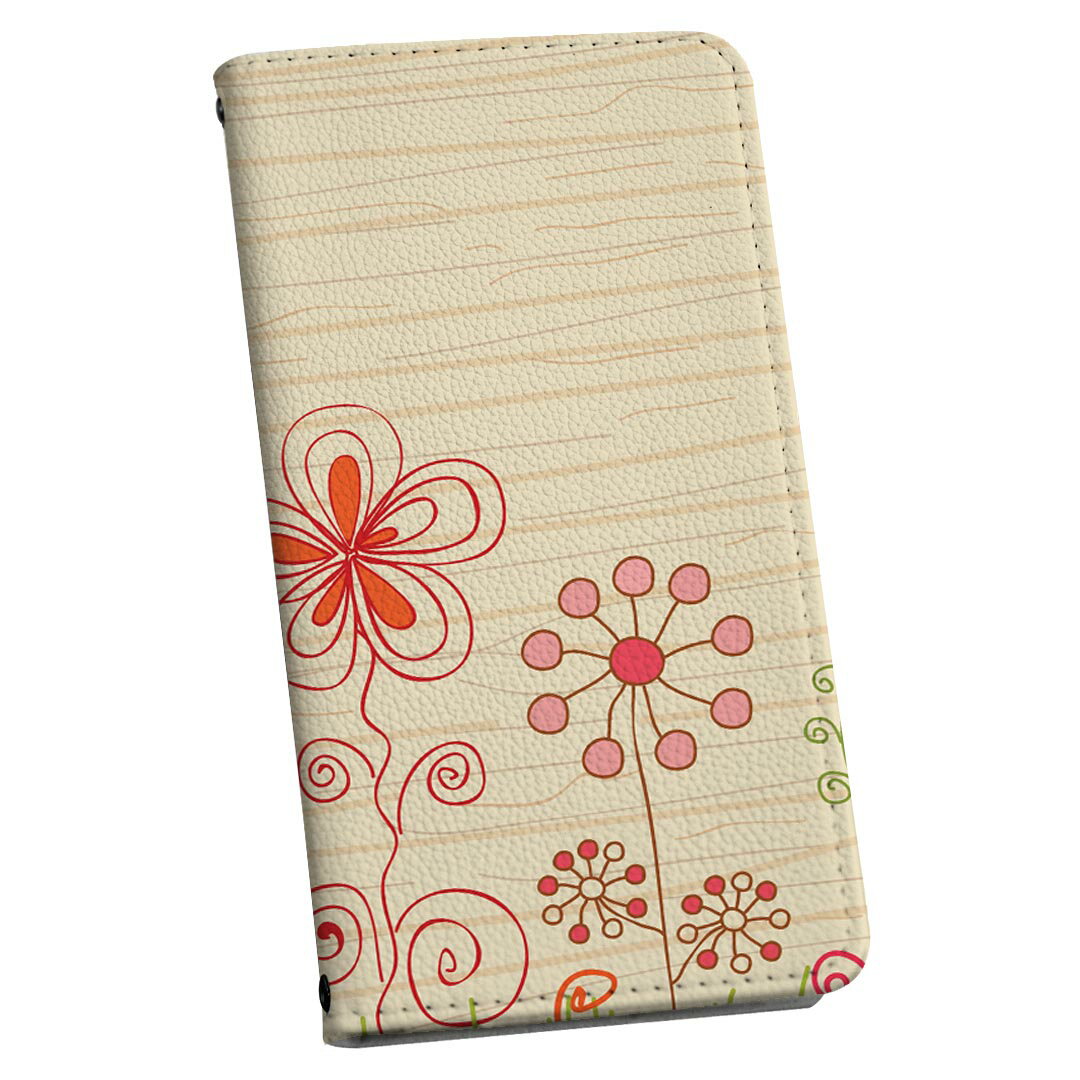 Disney Mobile on docomo DM-01K 専用 ケース カバー 手帳型 マグネット式 ピタッと閉まる レザーケース dm01k カード収納 ポケット igcase 007260 花