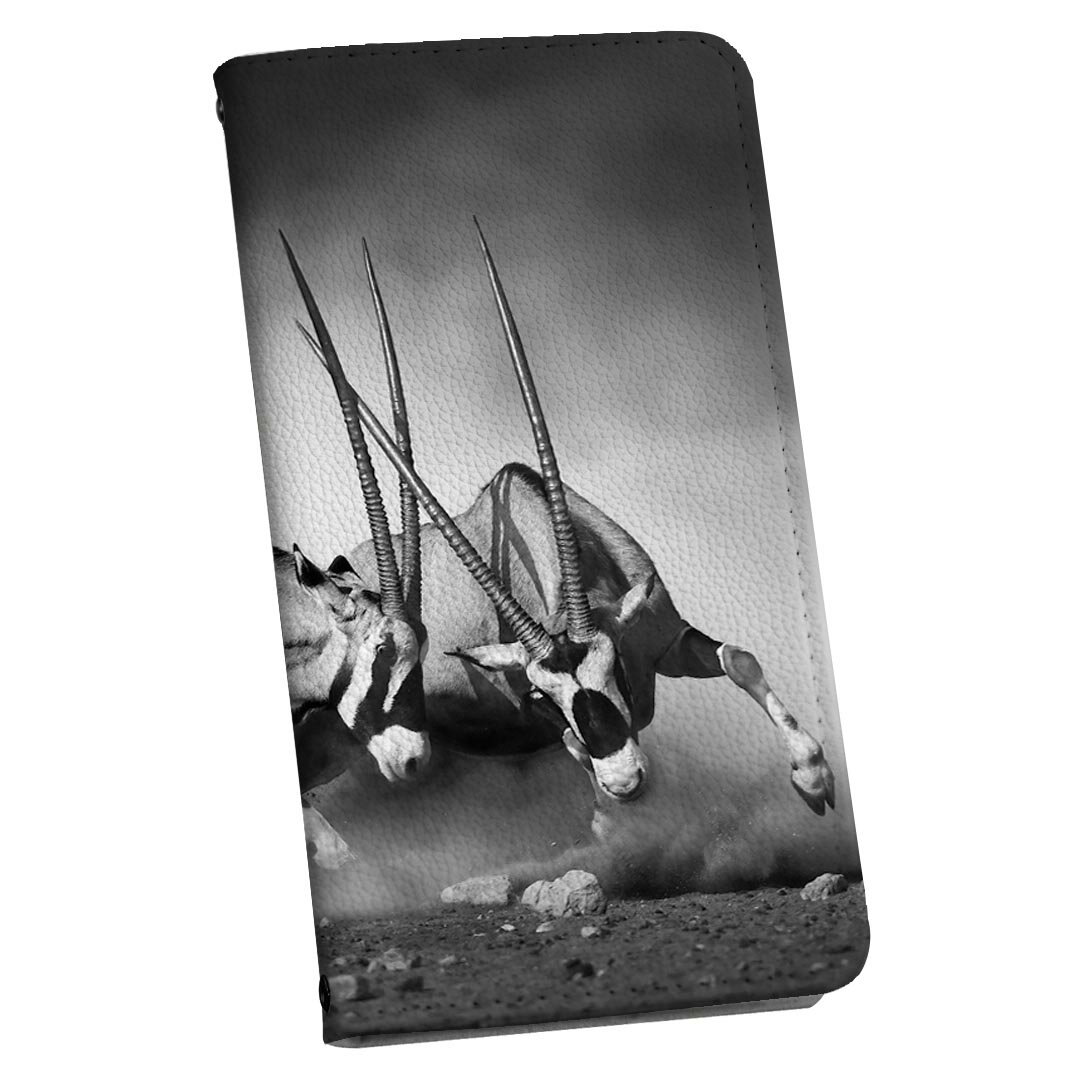 Galaxy S20 Plus 5G 専用 ケース SC-52A ストラップ付き sc52a ショルダー スマホ 落下防止 手帳型 マグネット式 ピタッと閉まる スマホカバー 肩掛け 斜めかけ 007518 アニマル 山羊　やぎ　写真　モノクロ