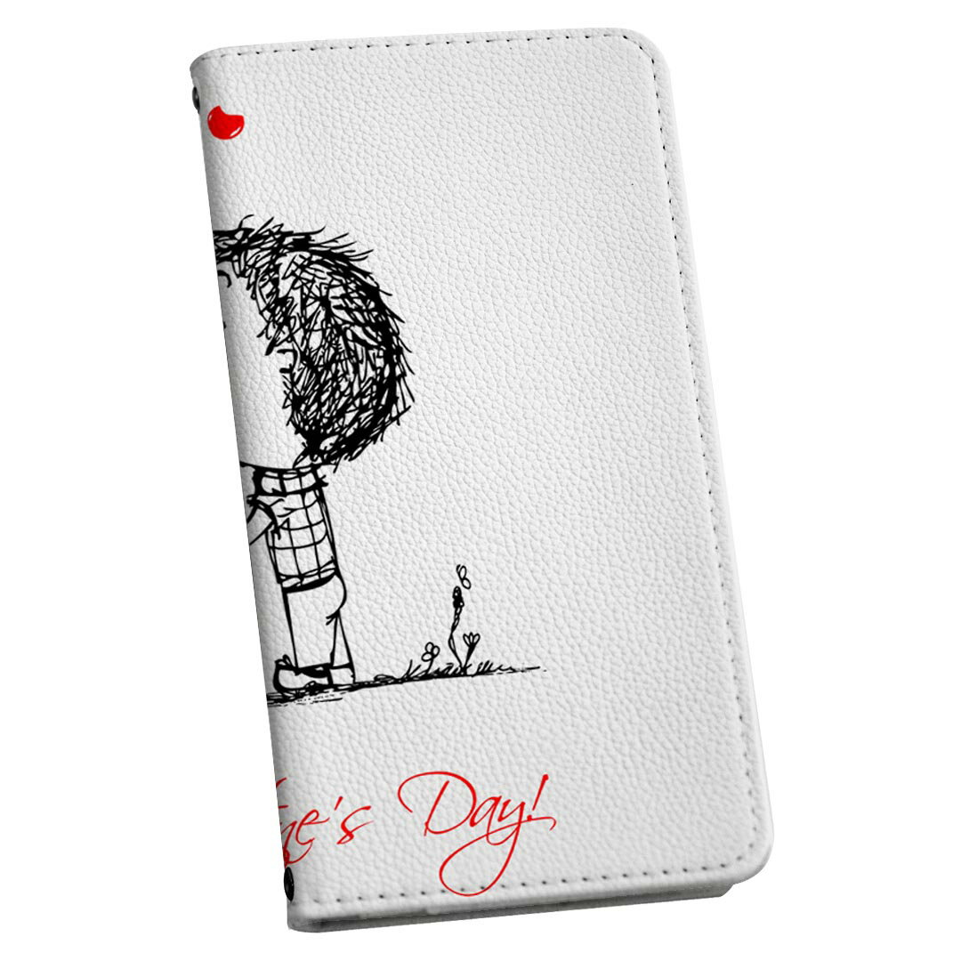 Xperia 10 III SOG04 エクスペリア au エーユー 専用 ケース カバー 手帳型 マグネット式 ピタッと閉まる レザーケース カード収納 ポケット igcase 007534 ハート　文字　英語　人物(2.0)