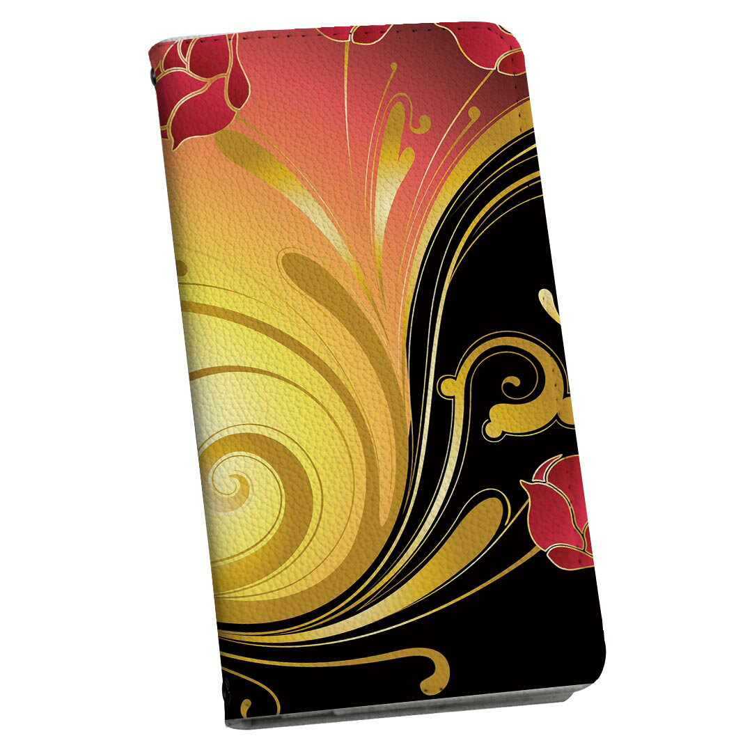 Xperia 1 IV エクスペリア SO-51C / SOG06 / A201SO 共通対応 専用 ケース カバー 手帳型 so51c マグネット式 ピタッと閉まる レザーケース カード収納 ポケット igcase 007540 花　　赤　レッド