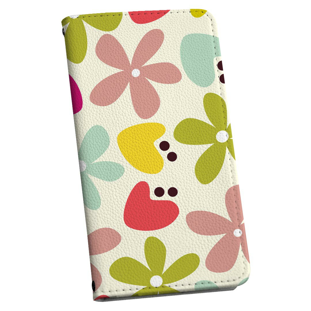 L-03K LG Electronics LG style エルジースタイル 専用 ケース カバー 手帳型 マグネット式 ピタッと閉まる レザーケース l03k docomo カード収納 ポケット igcase 007593 花　　カラフル　模様