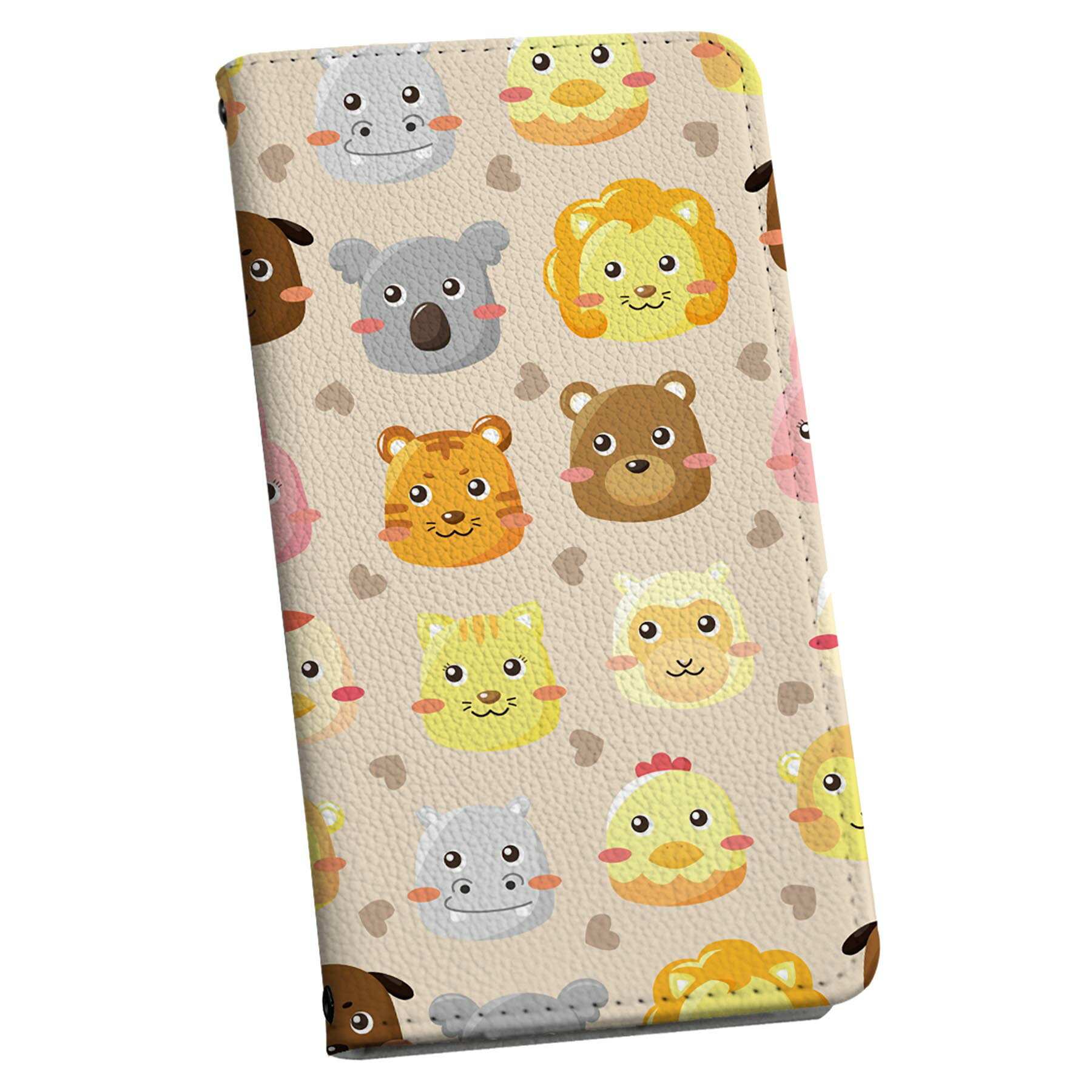 Rakuten - Galaxy A25 用 SC-53F / SCG33 共通対応 ケース カバー 手帳型 マグネット式 ピタッと閉まる レザーケース ギャラクシーa25 5G カード収納 ポケット igcase 007647 動物　キャラクター　イラスト