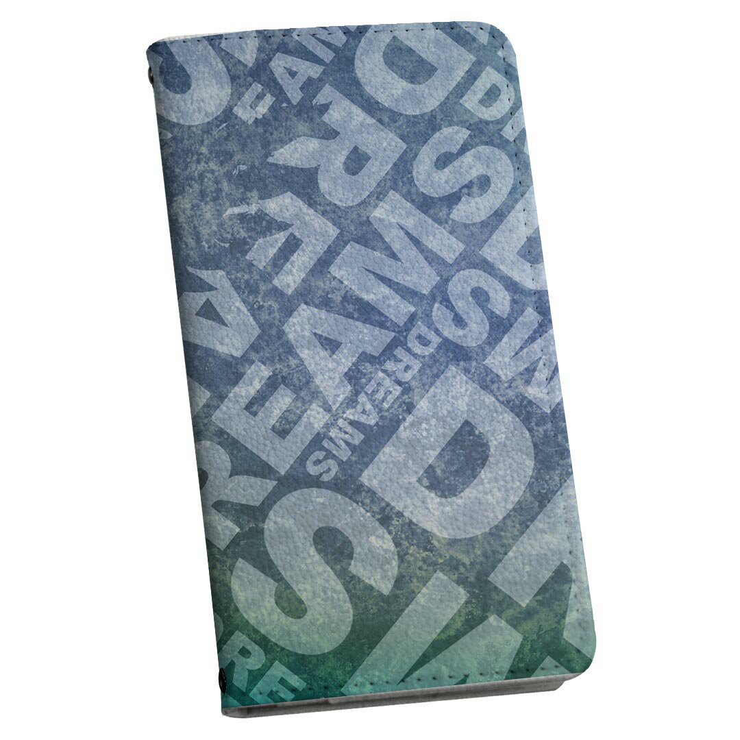 かんたんスマホ4 ケース ZTE かんたんスマホ4 A402ZT 6.1型 手帳型ケース ストラップ付き ショルダー スマホ 落下防止 手帳型 マグネット式 ピタッと閉まる スマホカバー 肩掛け 斜めかけ 007684 英語　文字　天使　ブルー　青