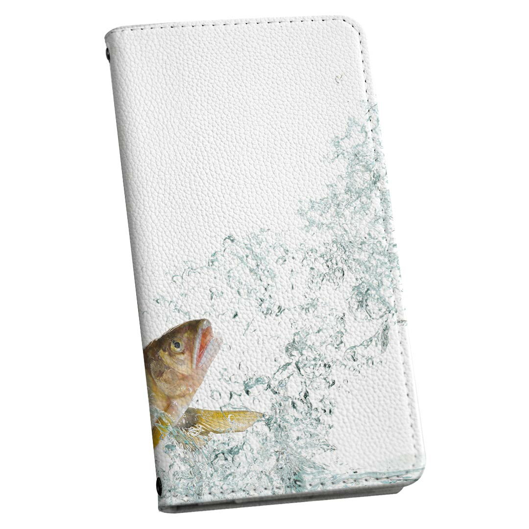 Galaxy A25 用 SC-53F / SCG33 共通対応 ケース カバー 手帳型 マグネット式 ピタッと閉まる レザーケース ギャラクシーa25 5G カード収納 ポケット igcase 007741 魚 さかな 水 みず