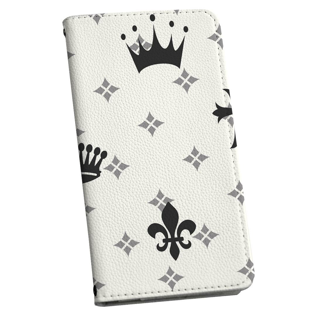 iPhoneSE ケース 第2世代 / 第3世代 iPhone 7 / iPhone 8 共通対応 アイフォーン 専用 ケース カバー 手帳型 マグネット式 ピタッと閉まる レザーケース sc02k カード収納 ポケット igcase 007905 黒 ブラック クラウン 王冠 模様