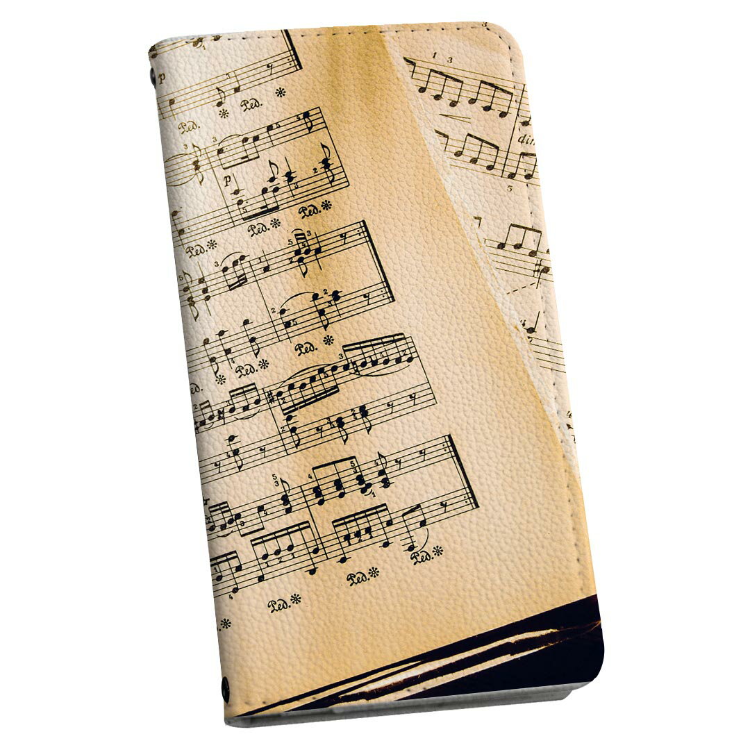URBANO V04 KYV45 アルバーノ urbanov04 専用 ケース カバー 手帳型 マグネット式 ピタッと閉まる レザーケース sc02k カード収納 ポケット igcase 007988 本　音符　楽譜　写真
