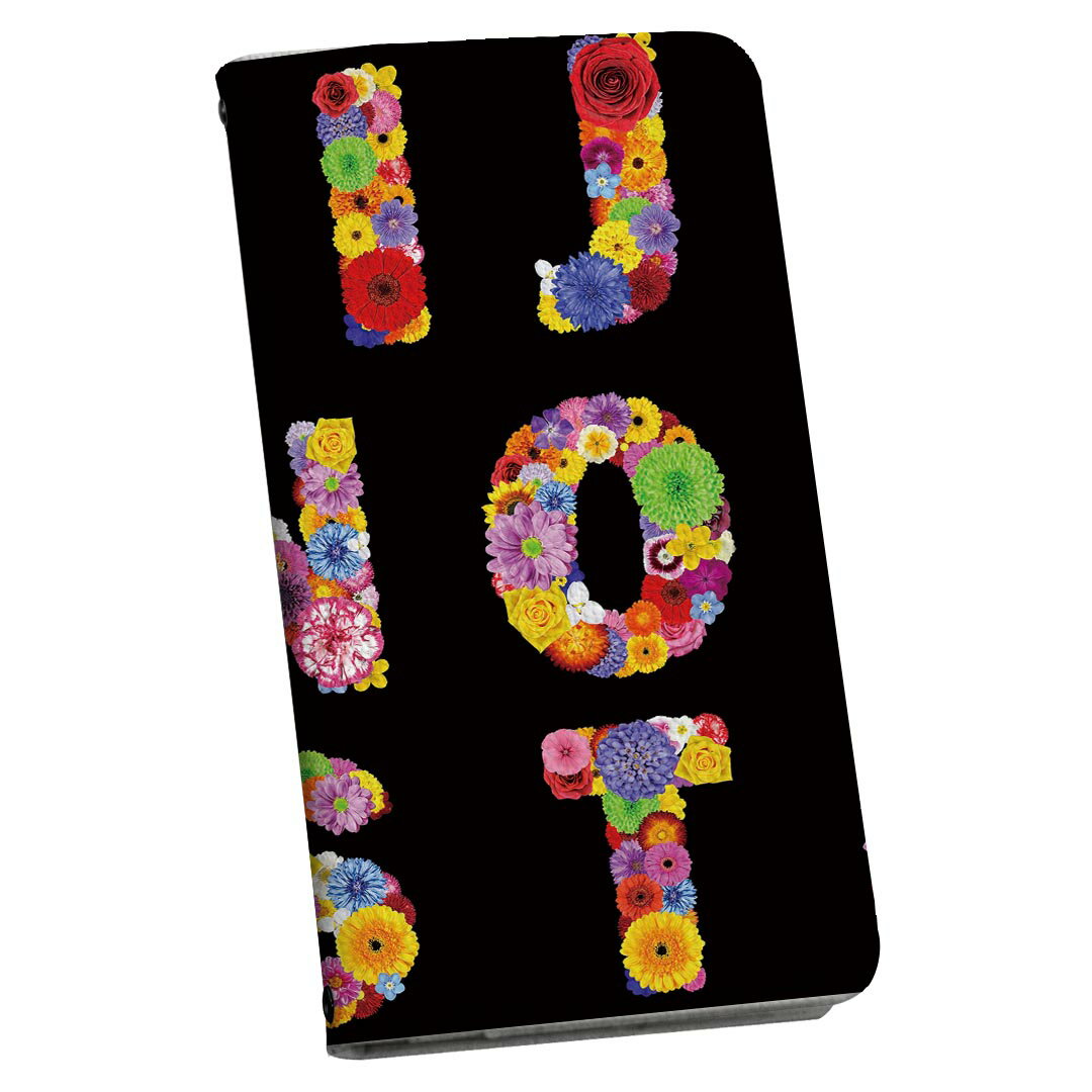 SO-04K Xperia XZ2 Premium so04k ケース ショルダー スマホ 落下防止 手帳型 マグネット式 ピタッと閉まる スマホカバー 肩掛け 斜めかけ 008008 花　　黒　カラフル　文字