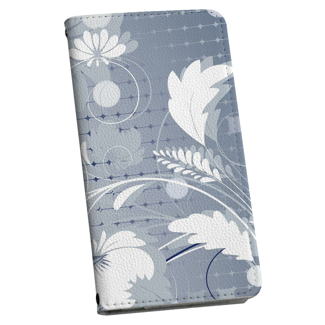 Mobile Phone Cases - Xperia 5 用 スマホカバー SO-01M / SOV41 共通対応 ケース カバー 手帳型 マグネット式 ピタッと閉まる レザーケース カード収納 ポケット 008045 花　　白　ホワイト