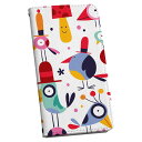 507SH Android One アンドロイド ワン 専用 ケース カバー 手帳型 マグネット式 ピタッと閉まる レザーケース カード収納 ポケット igcase 008078 アニマル イラスト 鳥 カラフル 花(2)