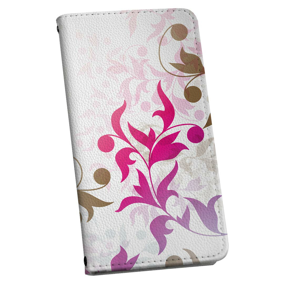 専用 ケース カバー 手帳型 マグネット式 ピタッと閉まる レザーケース sc02k カード収納 ポケット igcase 008218 植物　カラフル　レインボー