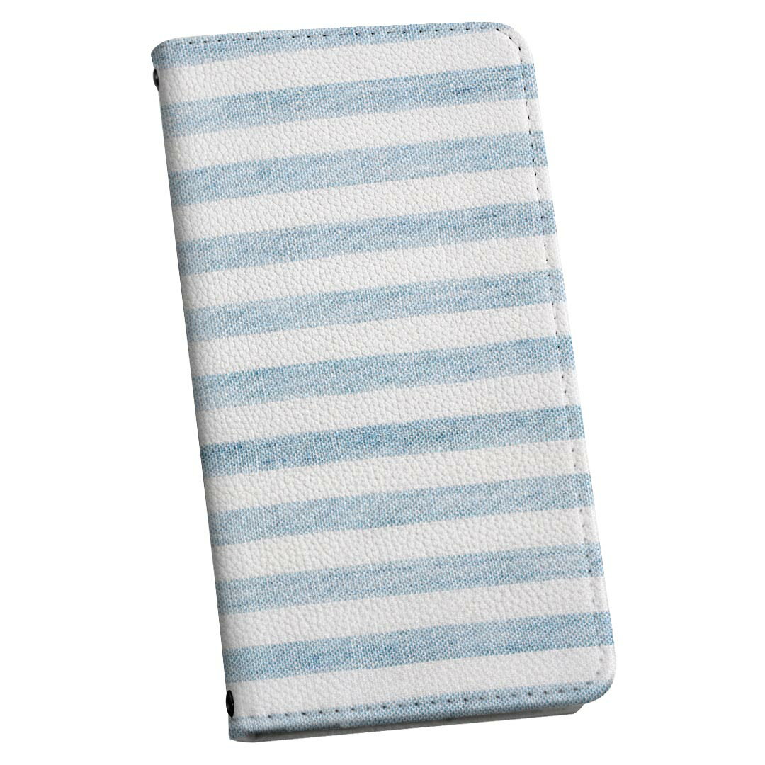 Galaxy S20 5G SC-51A ギャラクシー 専用 ケース カバー 手帳型 マグネット式 ピタッと閉まる レザーケース sc51a カード収納 ポケット igcase 008235 青　ブルー　ボーダー　模様