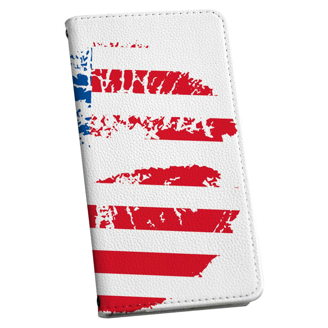 AQUOS zero5G basic SHG02 専用 アクオス ストラップ付き shg02 ケース ショルダー スマホ 落下防止 手帳型 マグネット式 ピタッと閉まる スマホカバー 肩掛け 斜めかけ 008330 唇　くちびる　イラスト　アメリカ　国旗