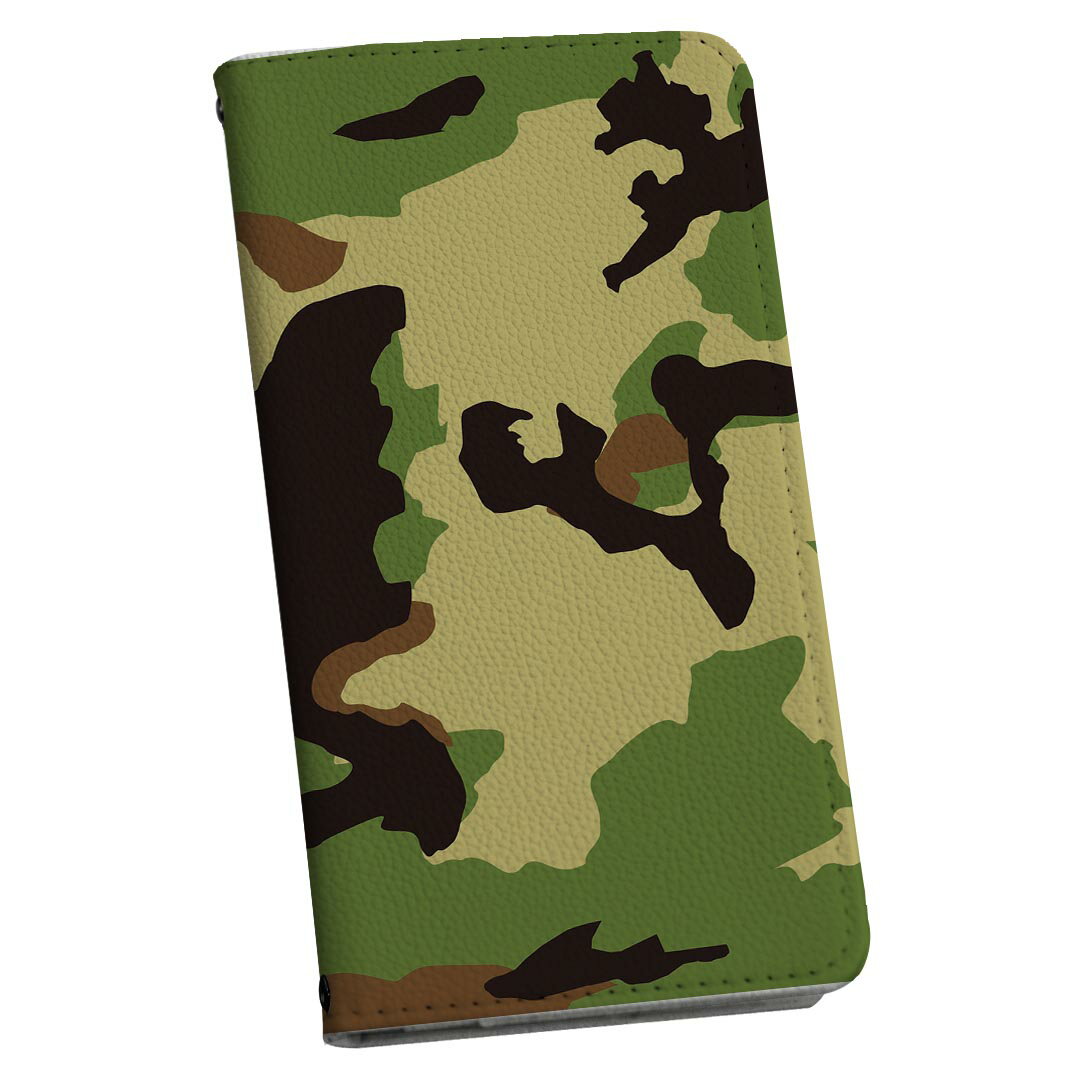 Xperia 1 III SO-51B エクスペリア so51b SOG03 共通対応 専用 ケース カバー 手帳型 マグネット式 ピタッと閉まる レザーケース カード収納 ポケット igcase 008469 模様　グリーン　緑　迷彩