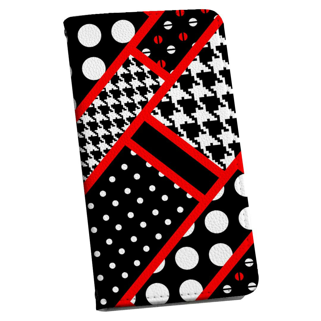 Xperia 1 ii エクスペリア SO-51A 専用 ケース カバー 手帳型 so51a マグネット式 ピタッと閉まる レザーケース カード収納 ポケット igcase 008555 柄　模様　水玉　赤　レッド