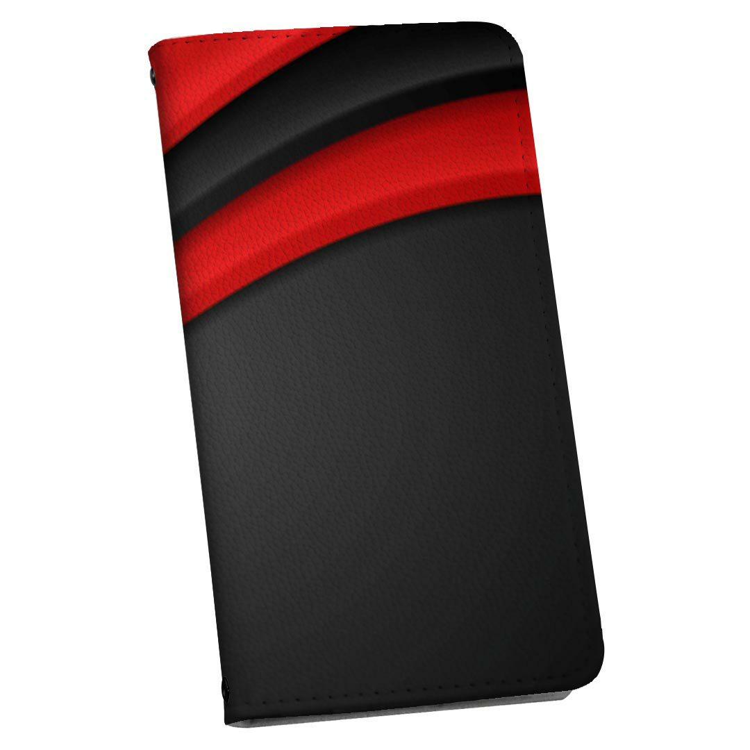 SH-01L AQUOS sense2 アクオス センスツー 専用 ケース カバー 手帳型 マグネット式 ピタッと閉まる レザーケース docomo ドコモ sh01l カード収納 ポケット igcase 008557 黒　赤　レッド　ブラック　模様