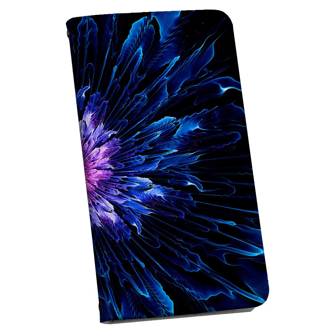 AQUOS sense SH-01K アクオスセンス 専用 ケース カバー 手帳型 マグネット式 ピタッと閉まる レザーケース sh01k カード収納 ポケット igcase 008575 花　　青　ブルー　ピンクのサムネイル