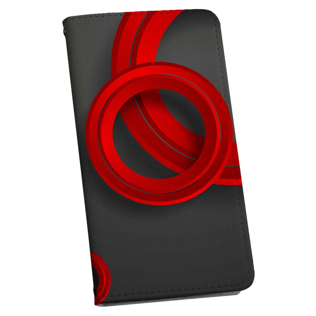 Xperia Z5 SOV32 エクスペリア 専用 ケース カバー 手帳型 マグネット式 ピタッと閉まる レザーケース sov32 カード収納 ポケット igcase 008593 赤　レッド　黒　ブラック　模様(2)