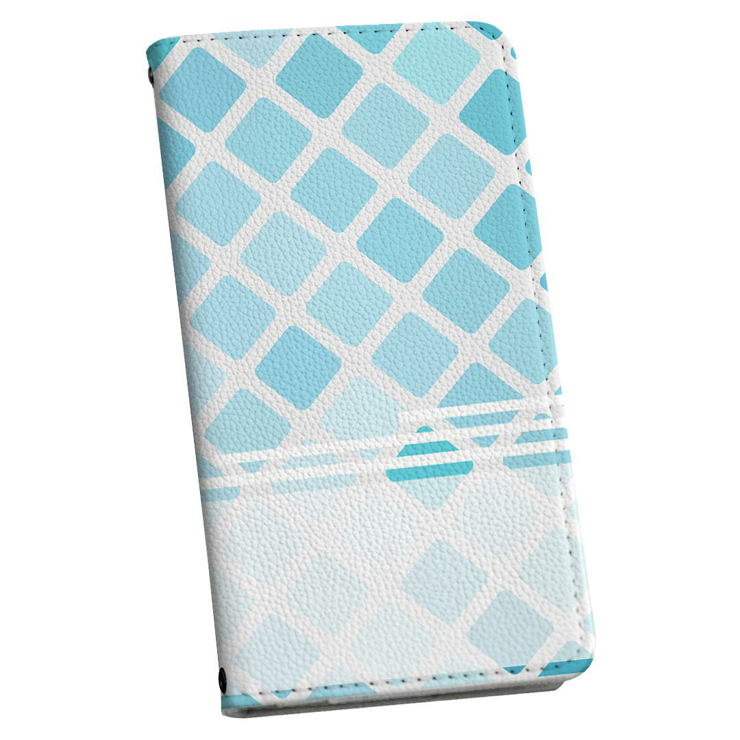 Galaxy A21 SC-42A ギャラクシー sc42a ストラップ付き ケース ショルダー スマホ 落下防止 手帳型 マグネット式 ピタッと閉まる スマホカバー 肩掛け 斜めかけ 008672 チェック　水色　青　ブルー　模様