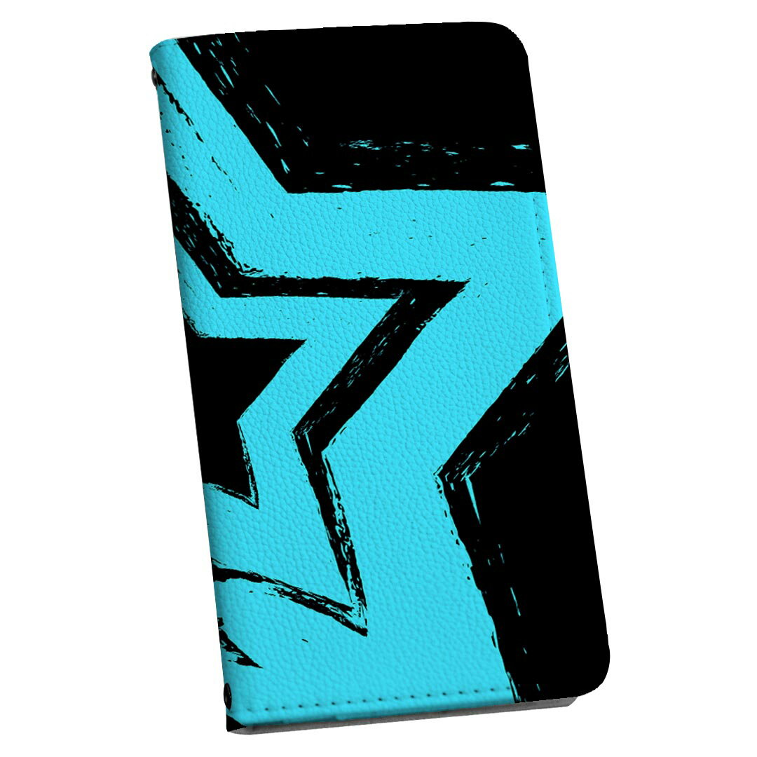 Xperia XZ2 SO-03K エクスペリア XZ2 専用 ケース カバー 手帳型 マグネット式 ピタッと閉まる レザーケース so03k カード収納 ポケット igcase 008796 黒　ブラック　星　スター　青　ブルー(2)