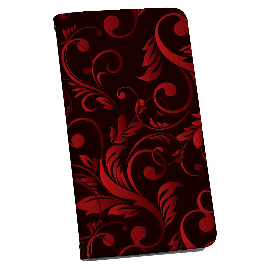 Xperia 5 III エクスペリア SO-53B SOG05 専用 ケース カバー 手帳型 マグネット式 ピタッと閉まる レザーケース so53b カード収納 ポケット igcase 008817 赤 レッド 黒 ブラック 模様