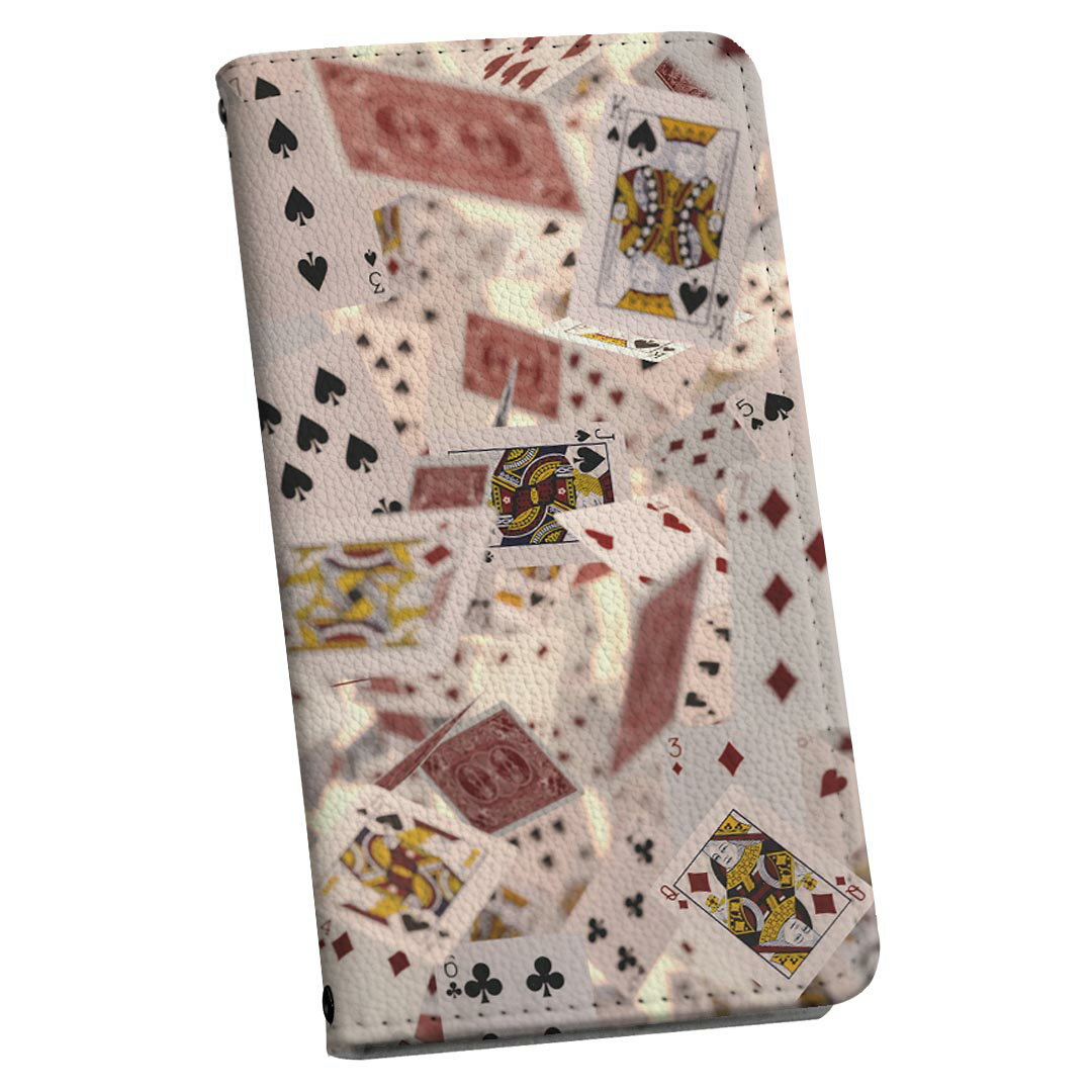 BASIO active3 KYG04 ベイシオ アクティブ3 用 手帳型ケース kyg04 ストラップ付き ショルダー スマホ 落下防止 手帳型 マグネット式 ピタッと閉まる スマホカバー 肩掛け 斜めかけ 008836 トランプ　写真　模様