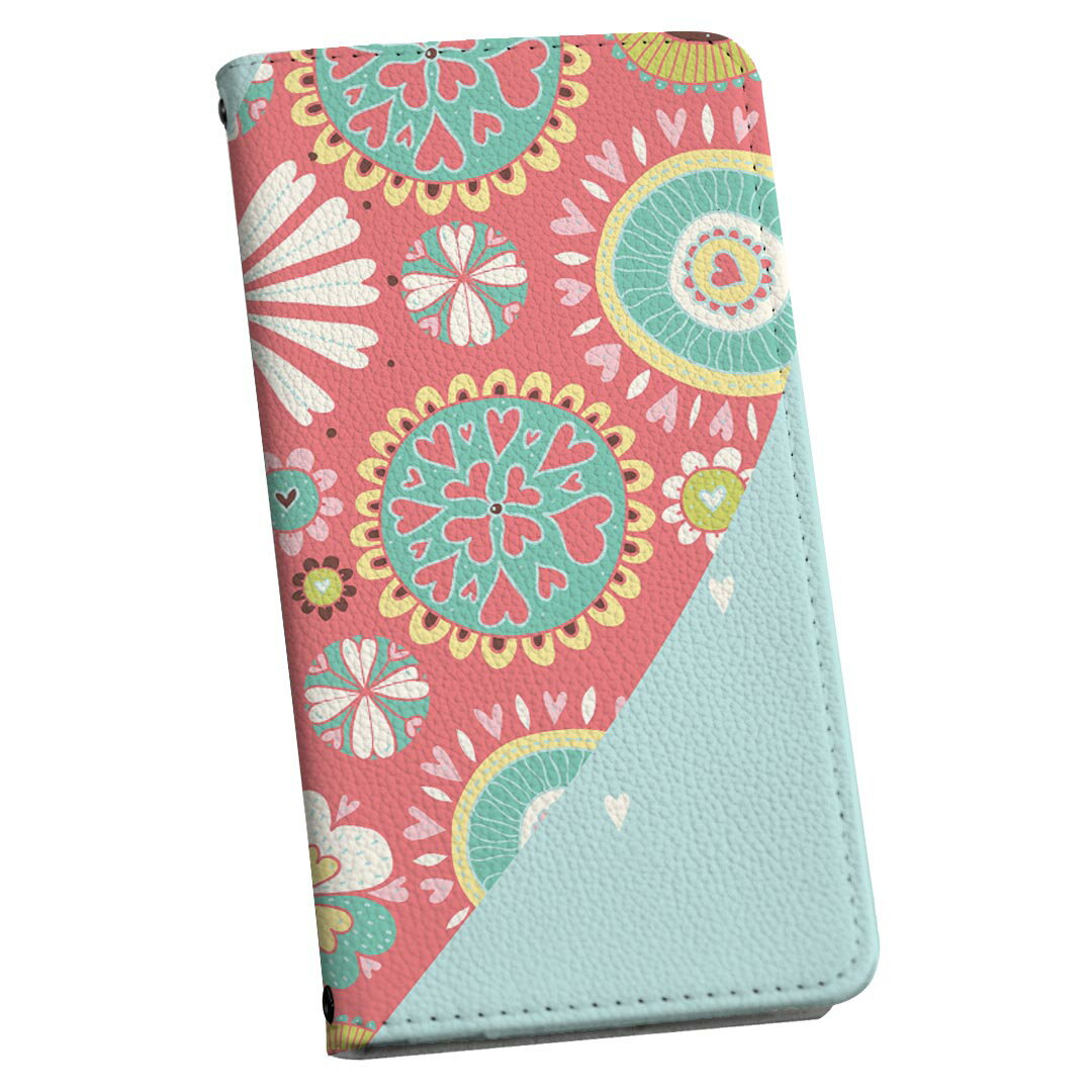 Rakuten - Galaxy Note20 Ultra 5G SC-53A 専用 ケース カバー 手帳型 sc53a マグネット式 ピタッと閉まる レザーケース カード収納 ポケット igcase 008848 イラスト　花　　ハート