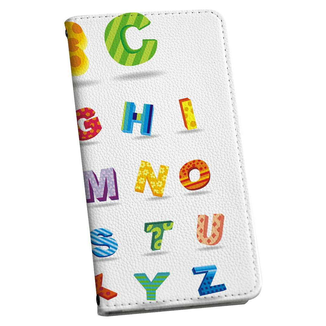 KYV40 rafre au エーユー 専用 ケース カバー 手帳型 マグネット式 ピタッと閉まる レザーケース sc02k カード収納 ポケット igcase 008855 アルファベット　カラフル　文字
