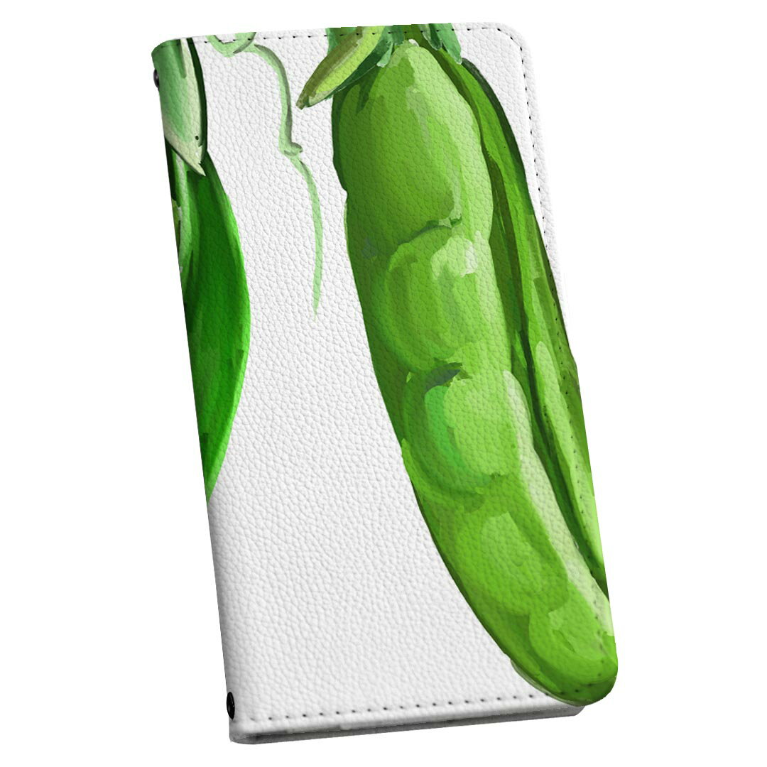 SCG01 Galaxy S20 5G ギャラクシー ストラップ付き scg01 au ケース ショルダー スマホ 落下防止 手帳型 マグネット式 ピタッと閉まる スマホカバー 肩掛け 斜めかけ 008858 イラスト　枝豆　グリーン　緑