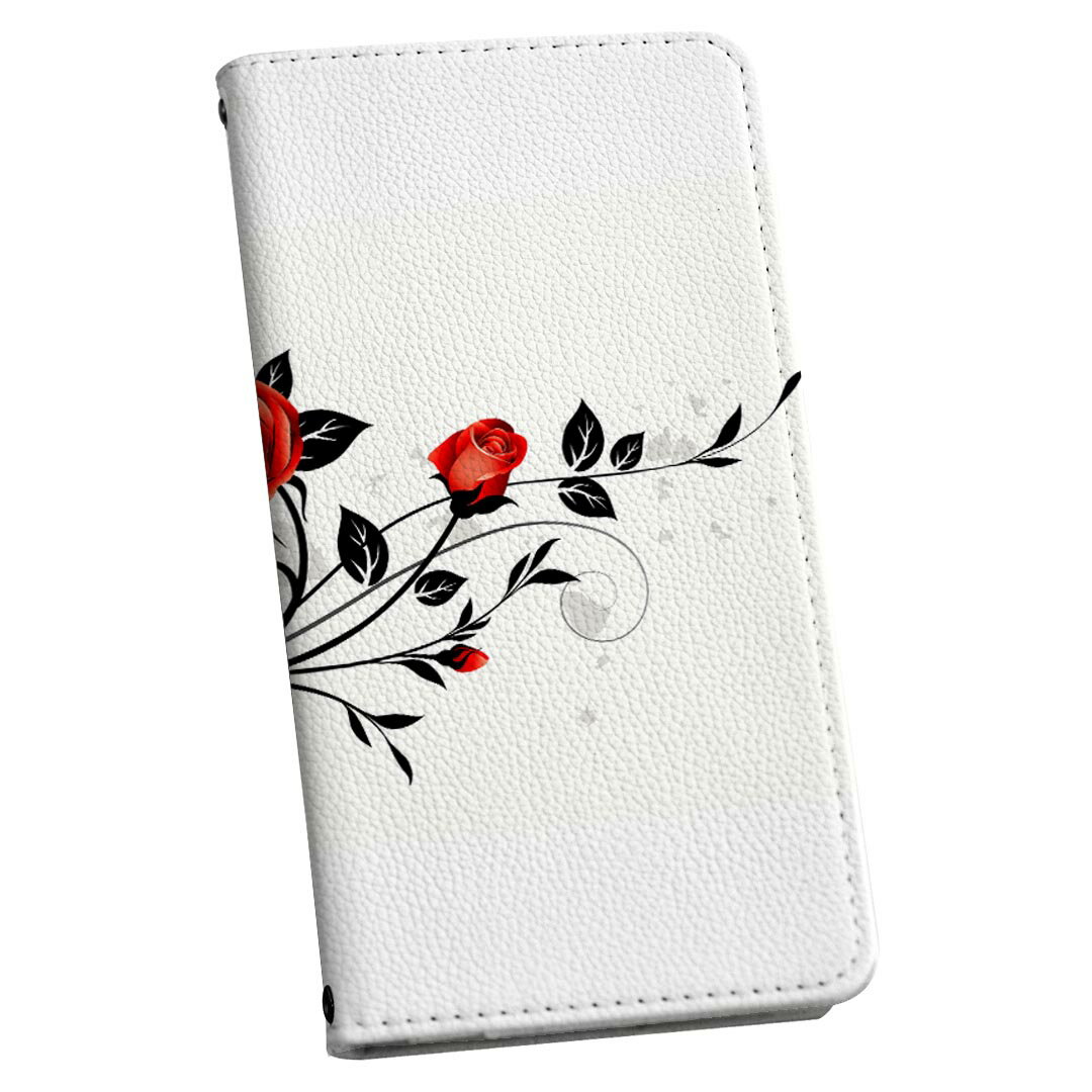 arrows Be4 F-41A 用 スマホカバー f41a アローズビー4 ケース カバー 手帳型 マグネット式 ピタッと閉まる レザーケース カード収納 ポケット 009303 　バラ　赤