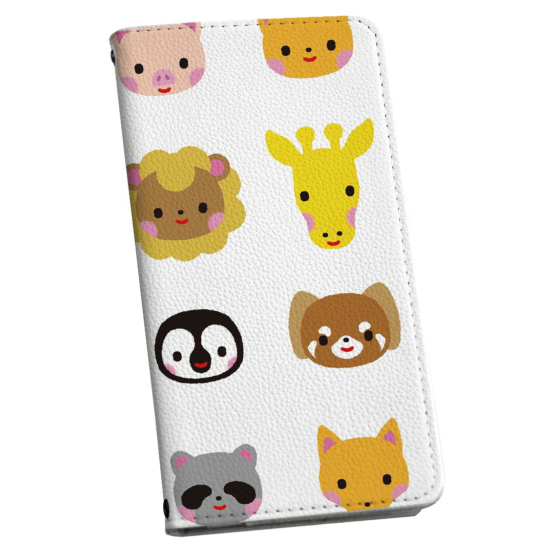 Mobile Phone Cases - arrows We2 F-52E 専用 ケース カバー 手帳型 マグネット式 ピタッと閉まる レザーケース f52e カード収納 ポケット igcase 009336 動物　キャラクター　カラフル