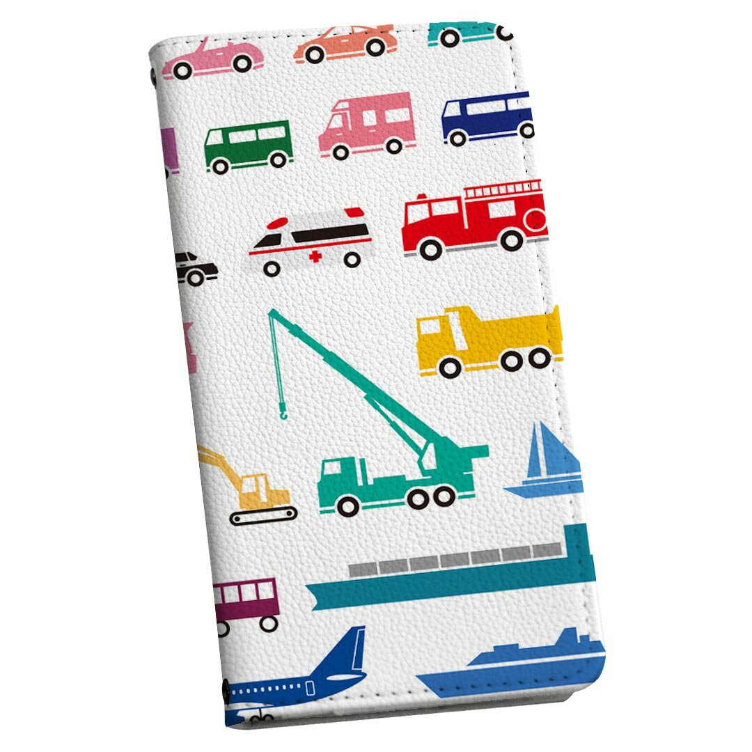 F-01J arrows NX アローズ NX ストラップ付き f01j ケース ショルダー スマホ 落下防止 手帳型 マグネット式 ピタッと閉まる スマホカバー 肩掛け 斜めかけ 009385 乗り物　カラフル　イラスト