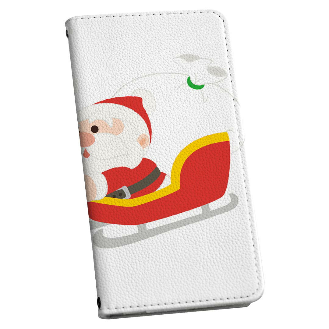 AQUOS sense7 SH-53C SHG10 専用 ケース カバー 手帳型 マグネット式 ピタッと閉まる レザーケース sh53c カード収納 ポケット igcase 009415 クリスマス 冬 サンタ キャラクター