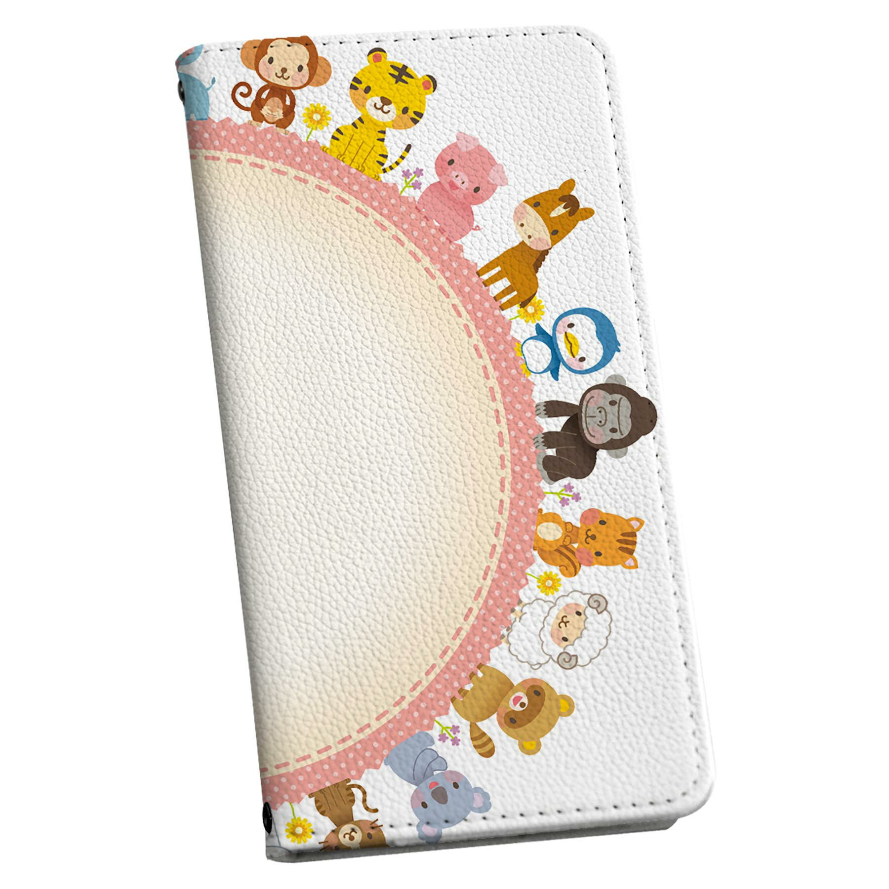 Xperia 10 VI 用 スマホカバー SO-52E / SOG14 / A402SO 共通対応 ケース カバー 手帳型 マグネット式 ピタッと閉まる レザーケース カード収納 ポケット 009486 動物 カラフル キャラクター