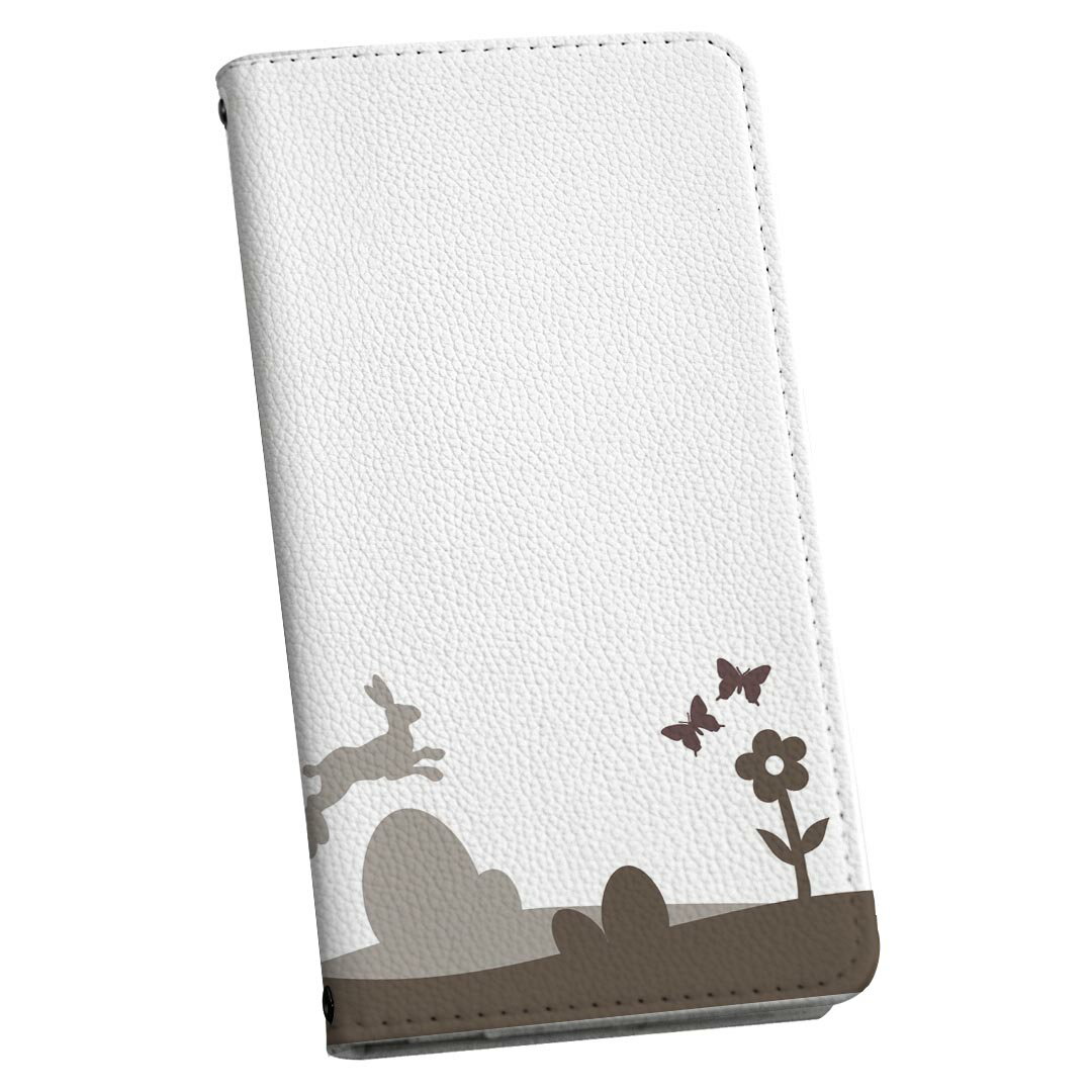 Xperia 10 VI 用 SO-52E / SOG14 / A402SO / 共通対応 手帳型 so52e ケース カバー ストラップ付き ショルダー スマホ 落下防止 手帳型 マグネット式 ピタッと閉まる スマホカバー 肩掛け 斜めかけ 009579 動物　うさぎ　鳥