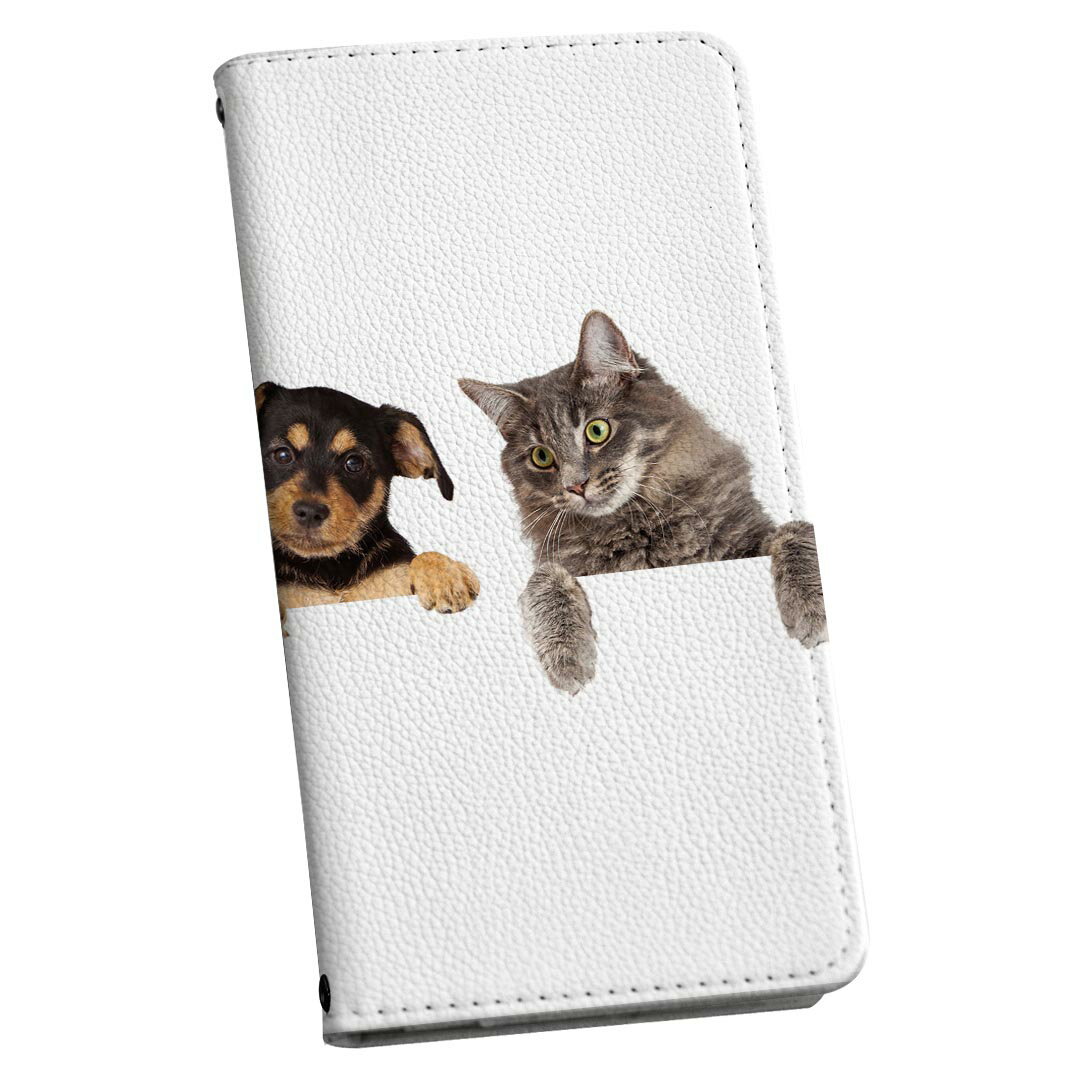 AQUOS wish3 SH-53D A302SH SH-M25 用 ケース カバー 手帳型 マグネット式 ピタッと閉まる レザーケース sh53d カード収納 ポケット 009675 犬　猫　写真