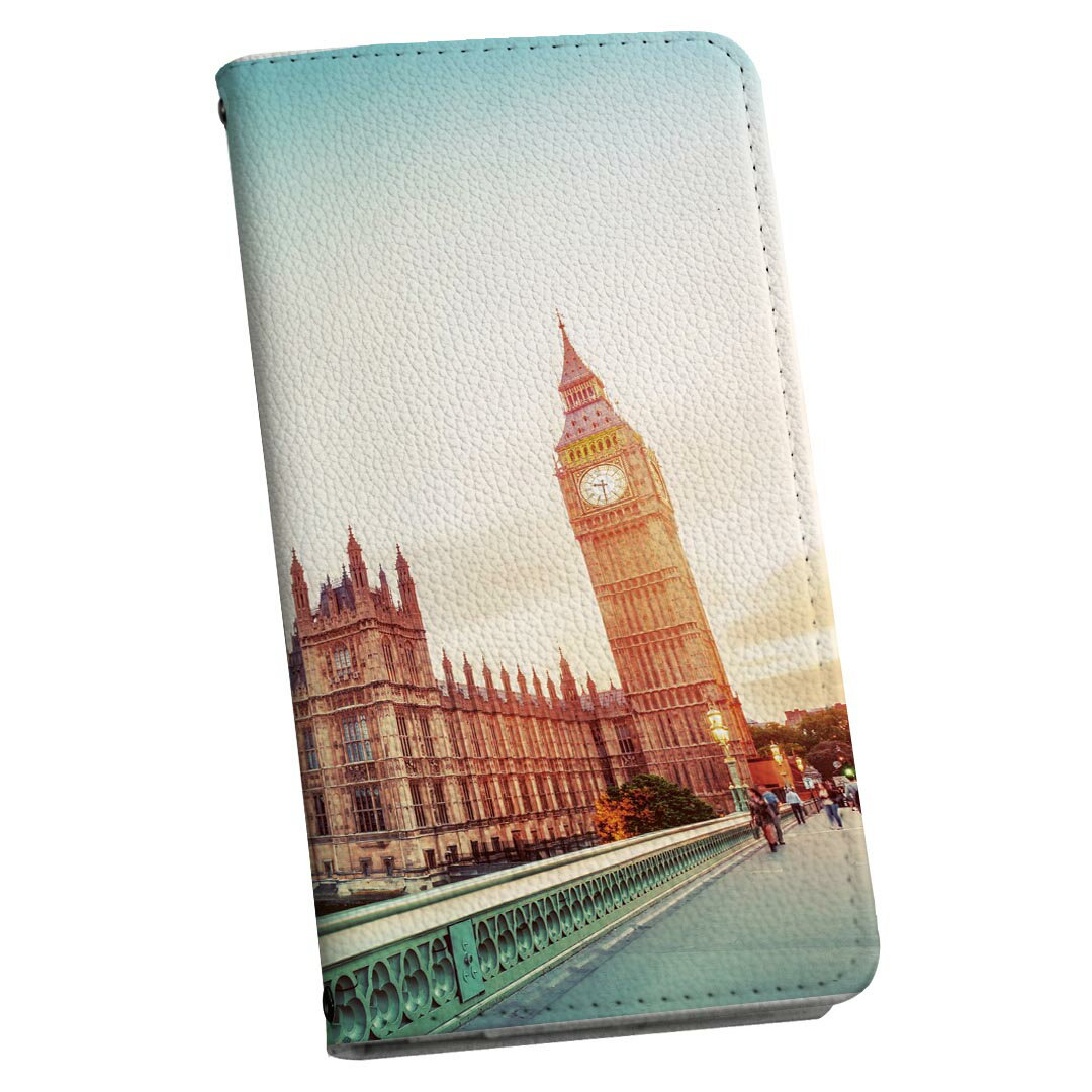 AQUOS sense3 用 スマホカバー SH-02M / SHV45 / SH-M12 共通対応 ケース カバー 手帳型 マグネット式 ピタッと閉まる レザーケース カード収納 ポケット 009695 外国　風景　写真