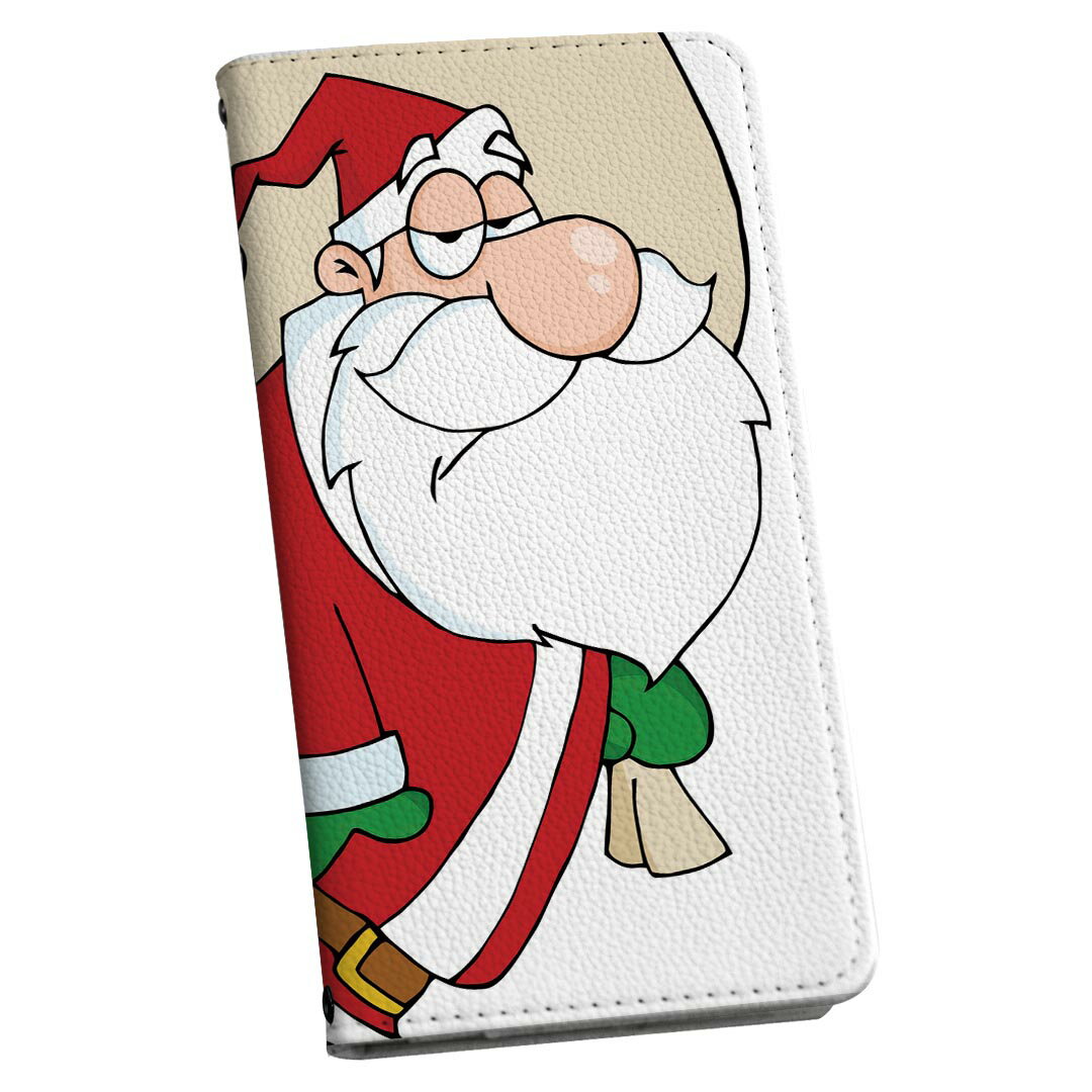 arrows N F-51C 用 ケース カバー 手帳型 マグネット式 ピタッと閉まる レザーケース f51c カード収納 ポケット 010068 クリスマス サンタ キャラクター