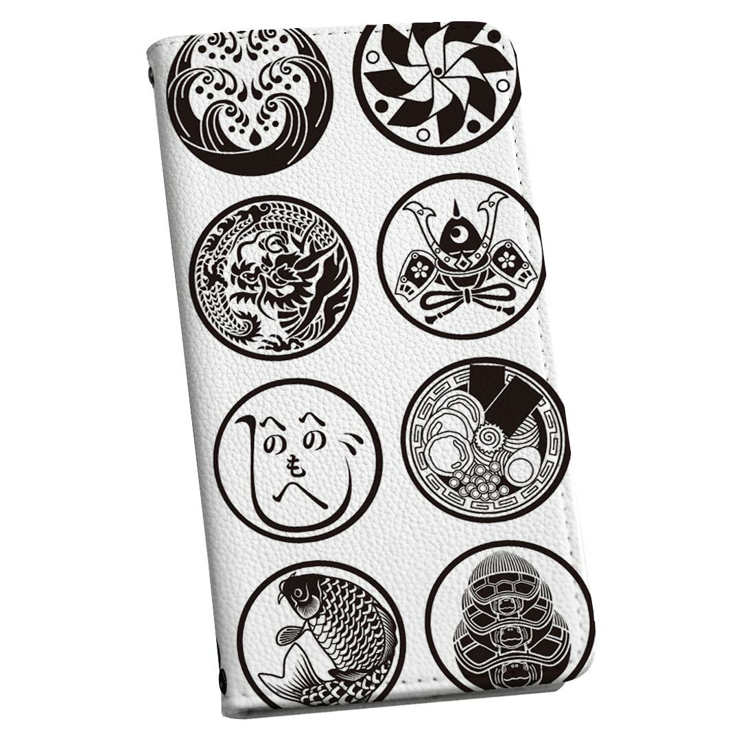 Galaxy S22 SC-51C / SCG13 共通対応 ストラップ付き sc51c ケース ショルダー スマホ 落下防止 手帳型 マグネット式 ピタッと閉まる スマホカバー 肩掛け 斜めかけ 010167 和風　和柄　白　黒