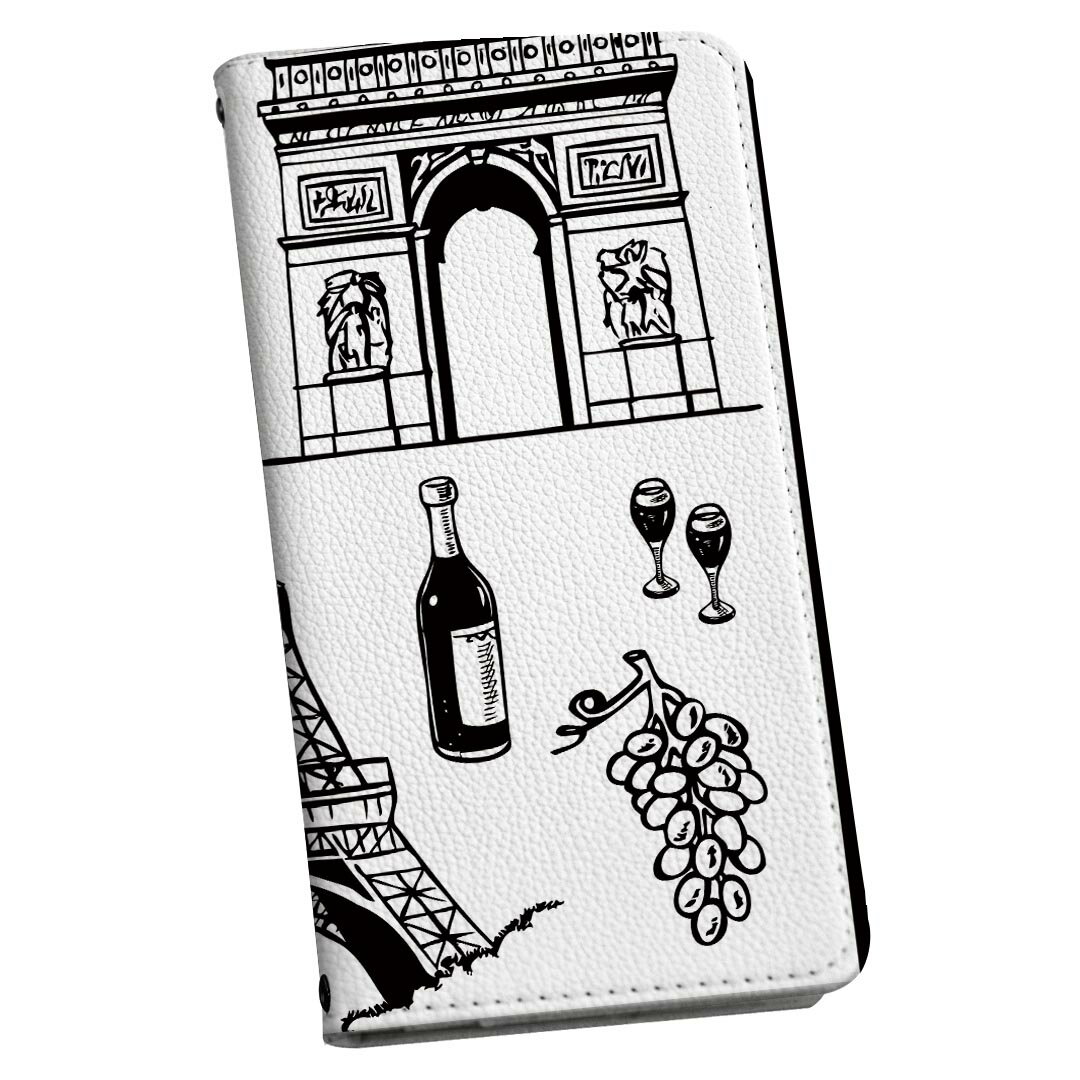 DIGNO BX3 用 A401KC / A402KC / A403KC 共通対応 手帳型ケース ストラップ付き ショルダー スマホ 落下防止 手帳型 マグネット式 ピタッと閉まる スマホカバー 肩掛け 斜めかけ 010200 外国　風景　イラスト