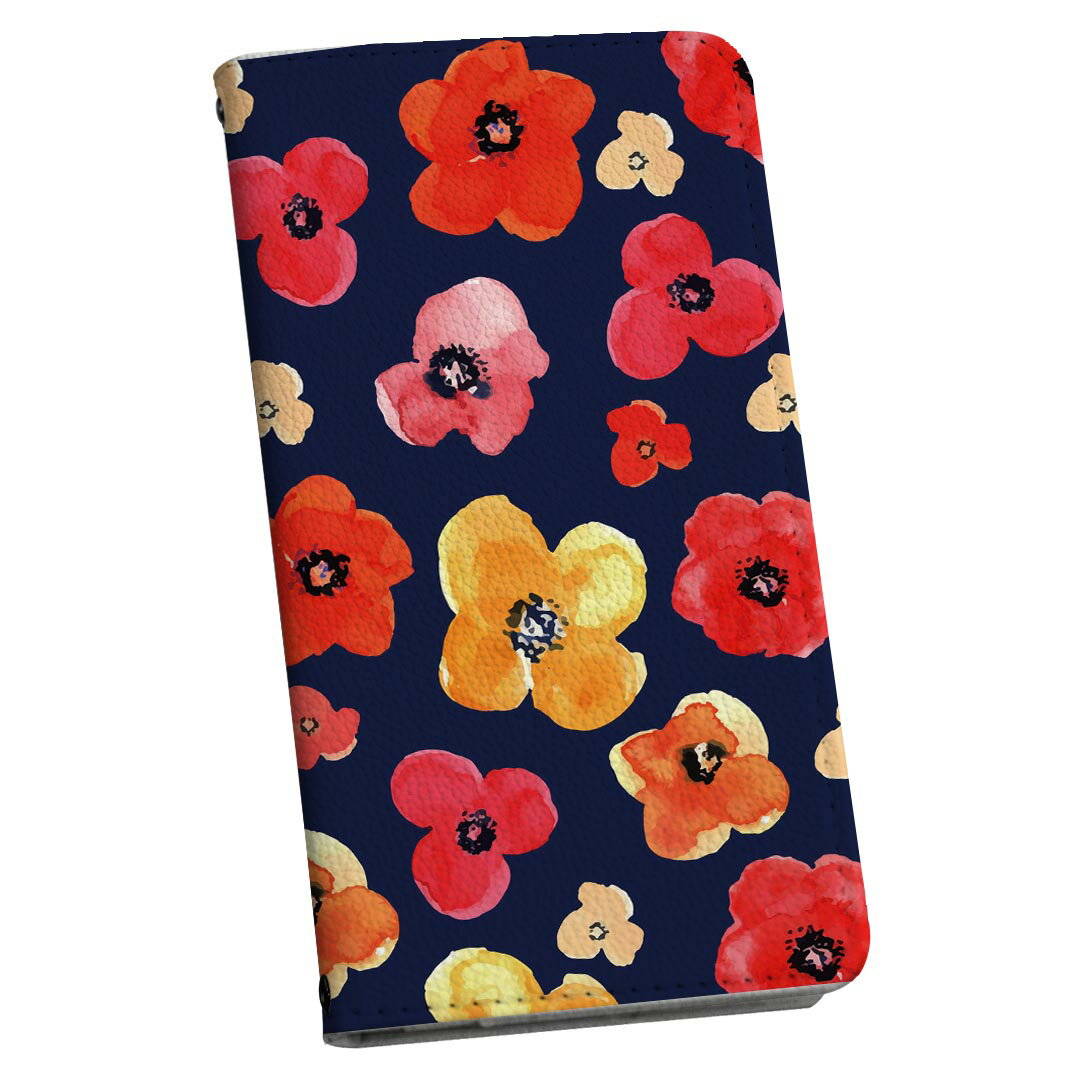 Xperia 10 V SO-52D / SOG11 / A302SO / XQ-DC44 エクスペリア 専用 ケース カバー 手帳型 マグネット式 ピタッと閉まる レザーケース so52d カード収納 ポケット igcase 010281 　花　赤　オレンジ