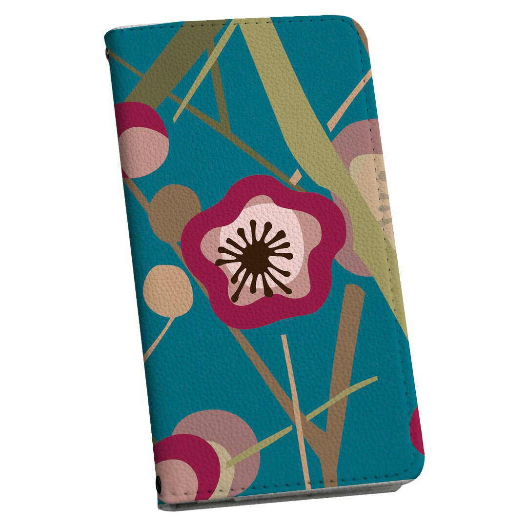 SH-02M AQUOS sense3 アクオス センススリー 専用 ケース カバー 手帳型 マグネット式 ピタッと閉まる レザーケース sh02m docomo ドコモ カード収納 ポケット igcase 010633 花　和柄　ピンク　緑