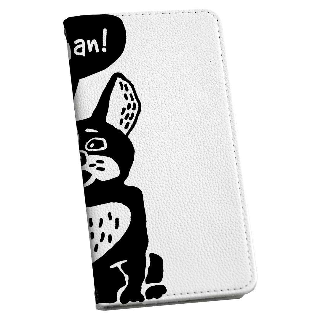 Xperia 1 VI 用 ケース カバー 手帳型 SO-51E / SOG13 / A401SO 共通対応 マグネット式 so51e ピタッと閉まる レザーケース カード収納 ポケット igcase 010972 犬　キャラクター　英語