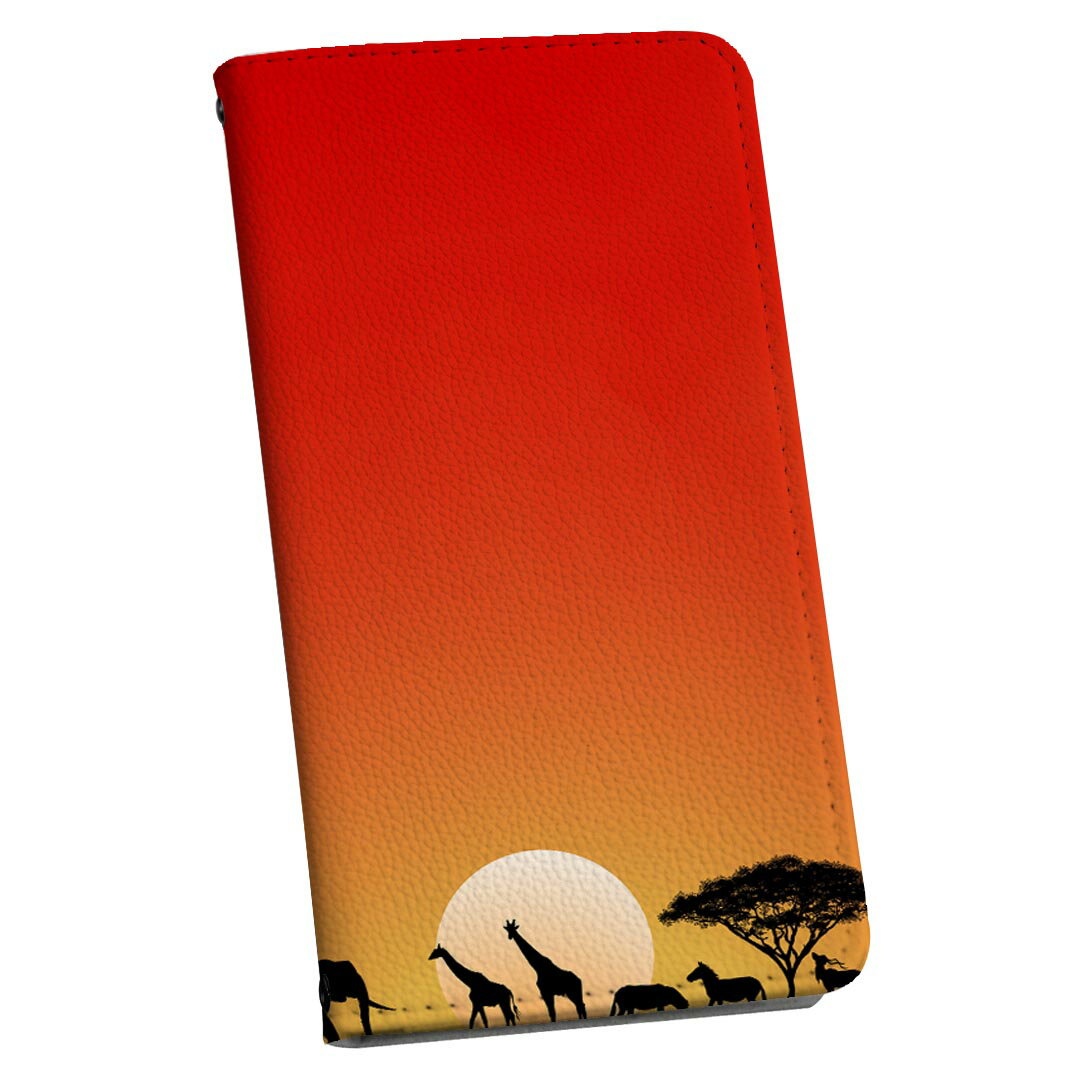 iPhone16 6.1インチ 専用 各キャリア iPhone 16 共通対応 手帳型 ケース カバー iphone16 対応 ストラップ付き ショルダー スマホ 落下防止 手帳型 マグネット式 ピタッと閉まる スマホカバー 肩掛け 斜めかけ 010974 サファリ　動物　夕日