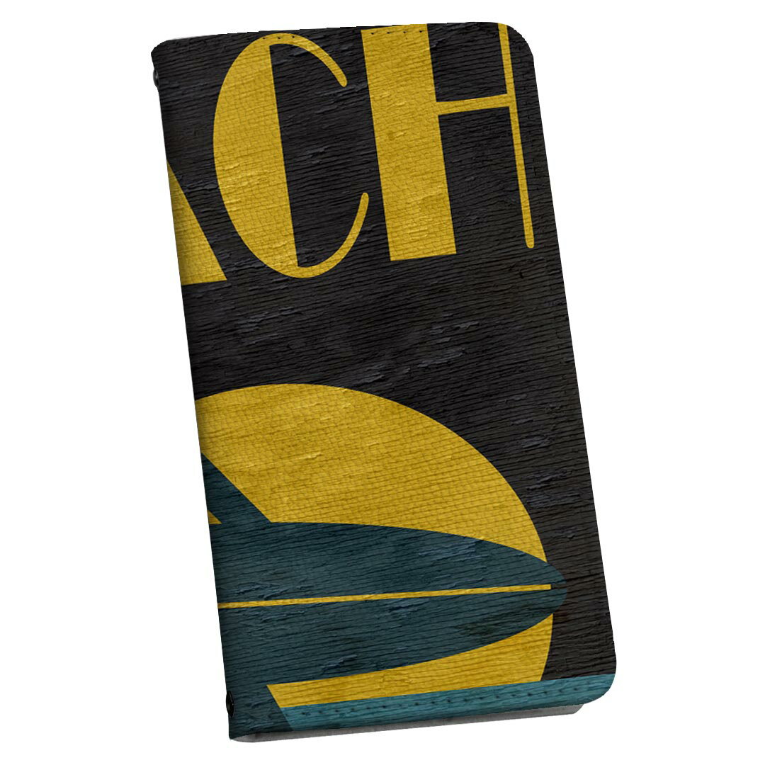 iPhone13 6.1インチ 専用 各キャリア ストラップ付き iphone 13 ケース ショルダー スマホ 落下防止 手帳型 マグネット式 ピタッと閉まる スマホカバー 肩掛け 斜めかけ 011184 ビーチ　海　サーフ