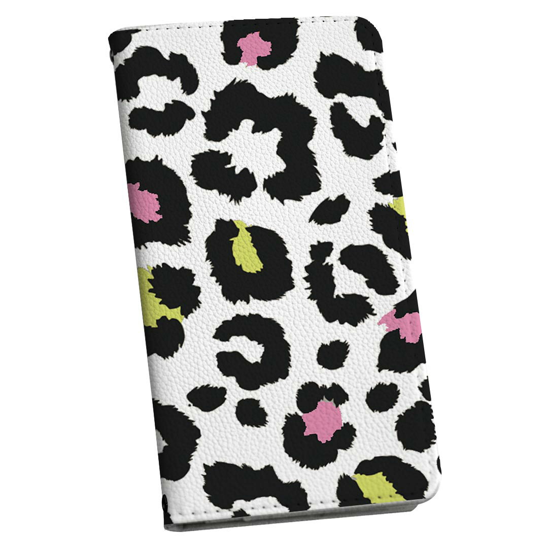 Galaxy A55 5G 用 手帳型ケース SC-53E / SCG27 共通対応 ケース ストラップ付き ショルダー スマホ 落下防止 手帳型 マグネット式 ピタッと閉まる スマホカバー 肩掛け 斜めかけ 011582 ヒョウ柄　アニマル柄　カラフル