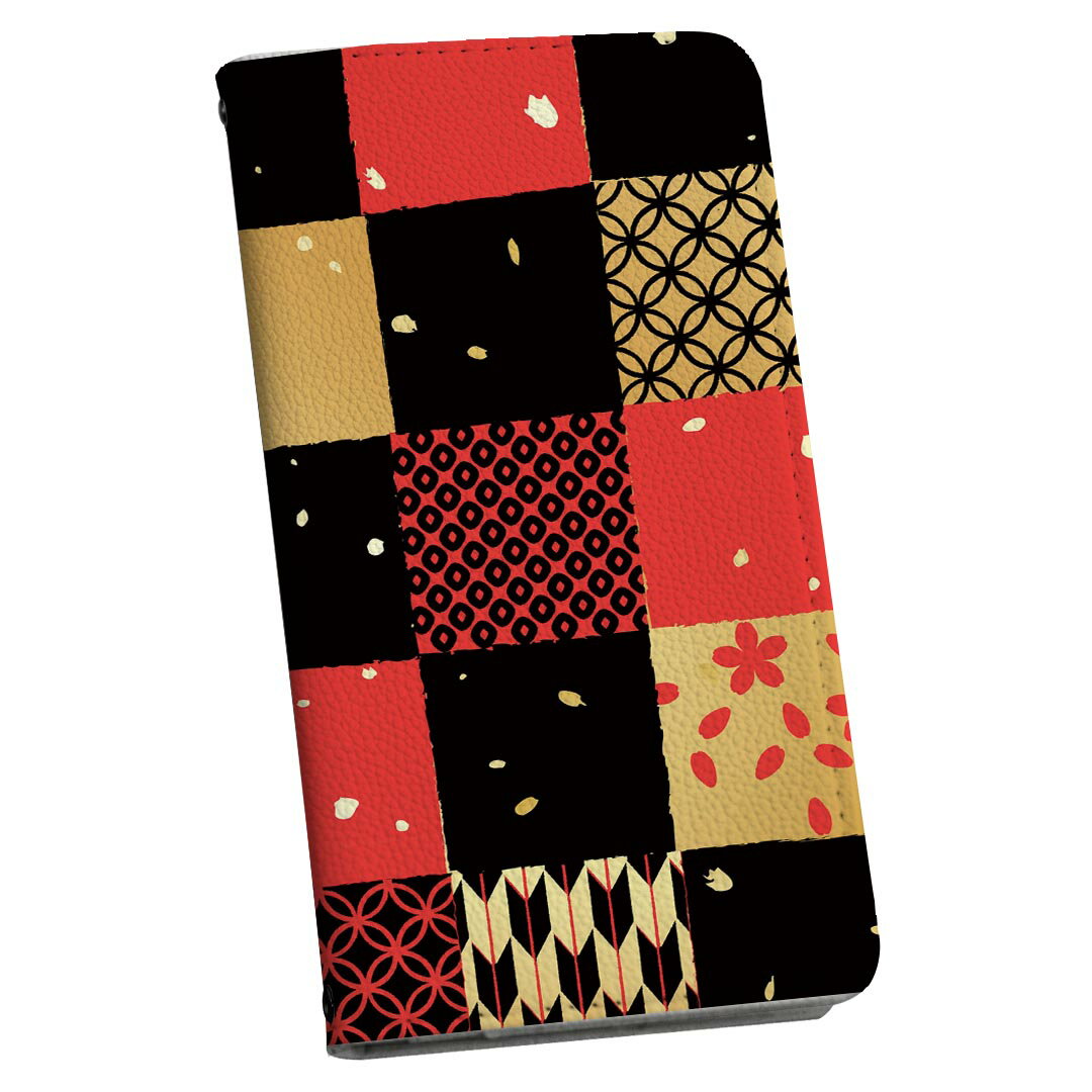 らくらくスマートフォン a A401FC 用 ケース カバー 手帳型 マグネット式 ピタッと閉まる レザーケース a401fc カード収納 ポケット igcase 011812 和風　和柄　桜