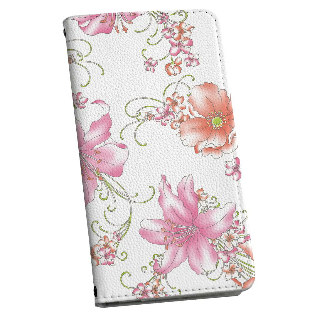 SH-02M AQUOS sense3 アクオス センススリー 専用 ケース カバー 手帳型 マグネット式 ピタッと閉まる レザーケース sh02m docomo ドコモ カード収納 ポケット igcase 011900 花柄　ピンク　おしゃれ